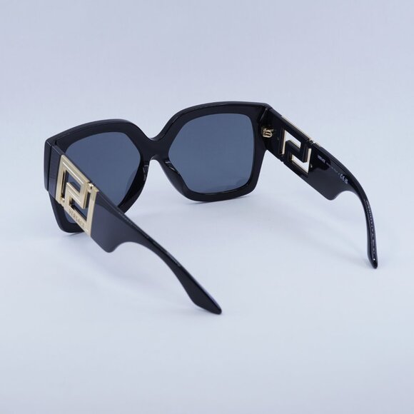 Versace VE4402 GB1/87 Sunglasses Black Square Frame, Dark Grey Lenses